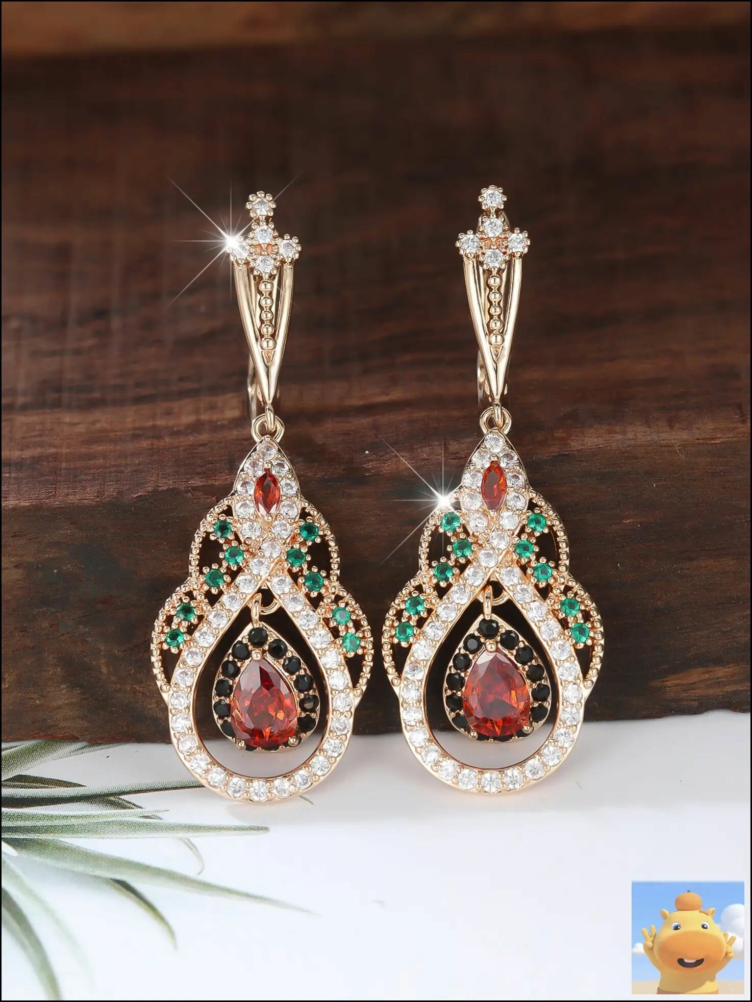 Серьги, искусственный камень