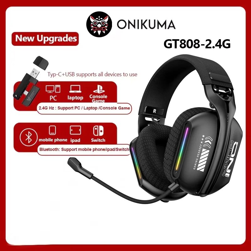 Беспроводные игровые наушники Onikuma GT808