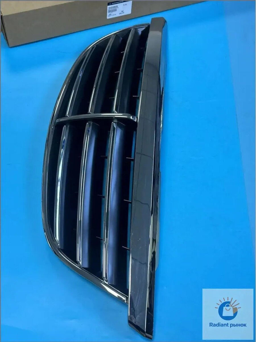 Решетка радиатора для SsangYong Kyron 2007–2014, глянцевая черная с хромом