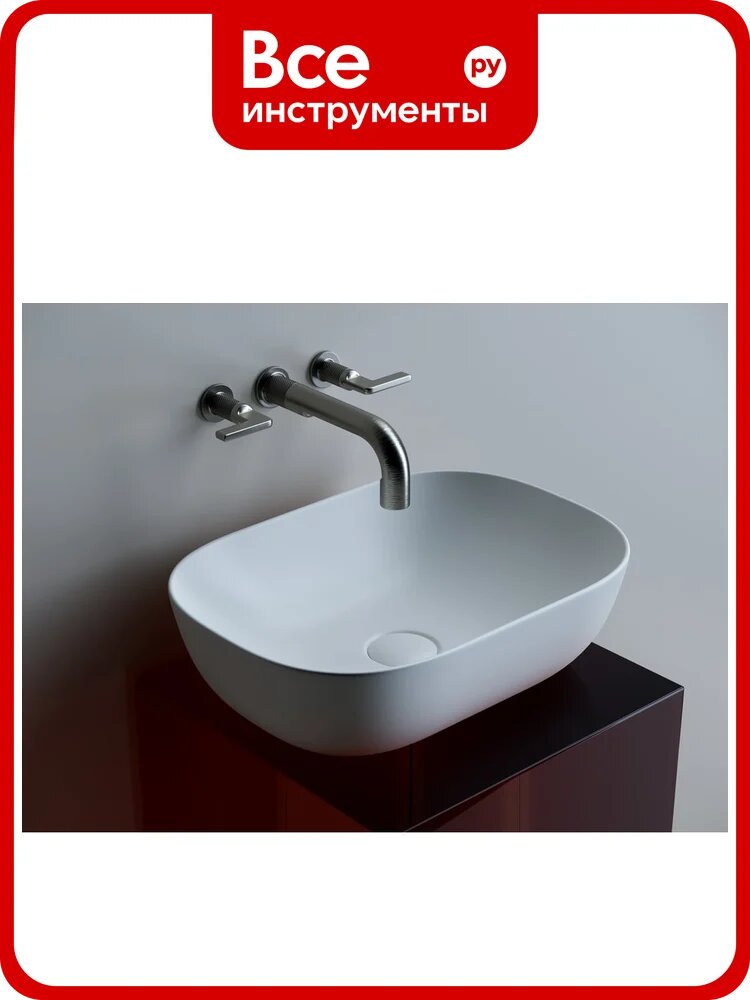 Умывальник Ceramicanova Element чаша накладная, прямоугольный, белый матовый, 455х325х135 мм CN6009MW