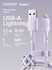 Кабель COMMO Range USB Type-A - Lightning MFI, 1.2м, Лавандовый