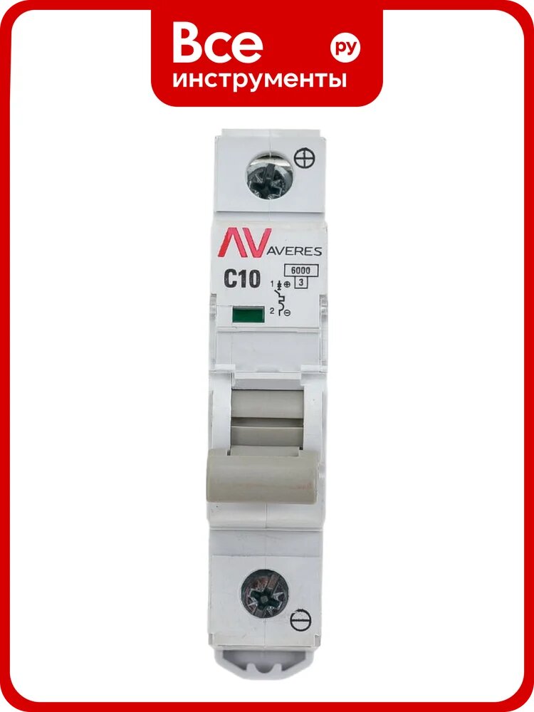 Автоматический выключатель EKF AV-6, DC, 1P, 10A, 6kA, AVERES mcb6-DC-1-10C-av