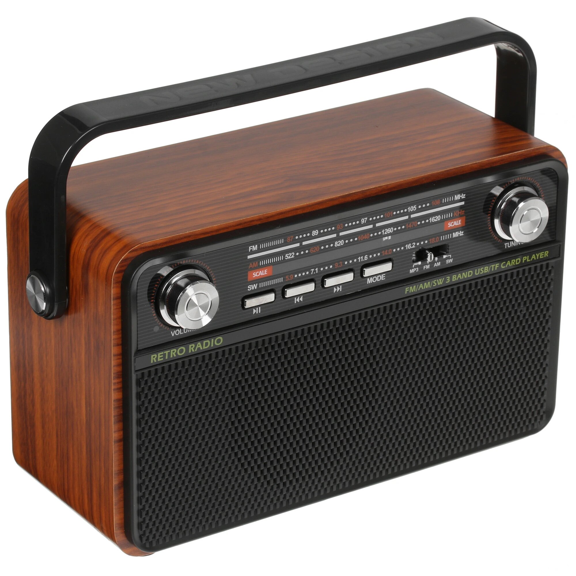 Радиоприемник Aceline AR560, ретро-дизайн, Li-Ion, FM/AM/SW, телескопическая антенна