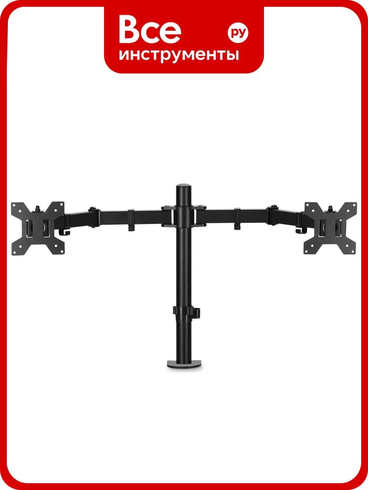 Кронштейн для мониторов BURO ЖК M052 черный, 15"-27", макс.16 кг, крепление к столешнице поворот и наклон 1174924