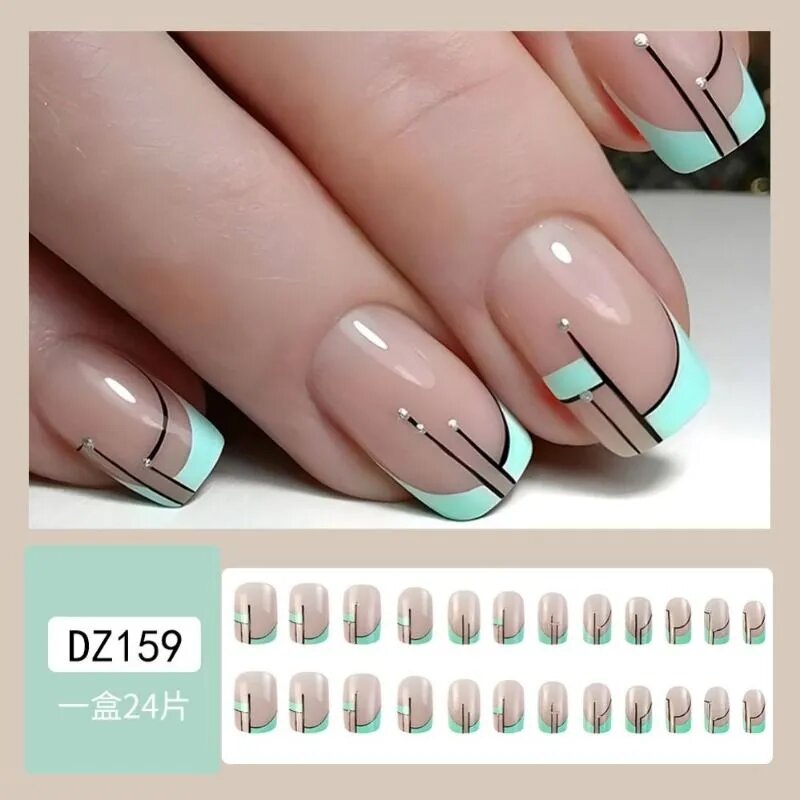 Накладные Ногти ( 24 Типсы + Клей ) Стильный Дизайн