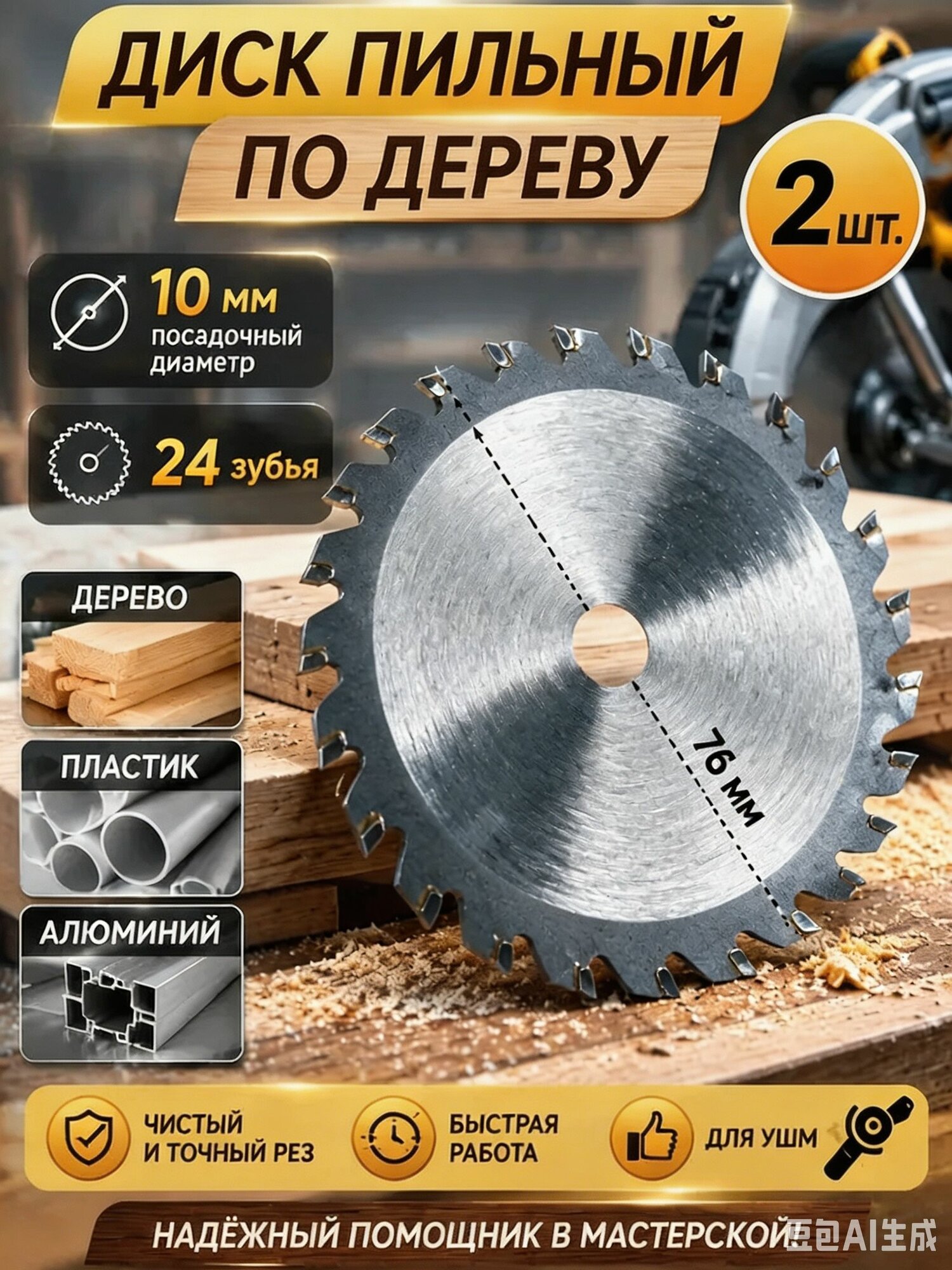 Диск пильный 76 x 1.2; 24 зуб, Артикул: 5566518093, Материал: Металл