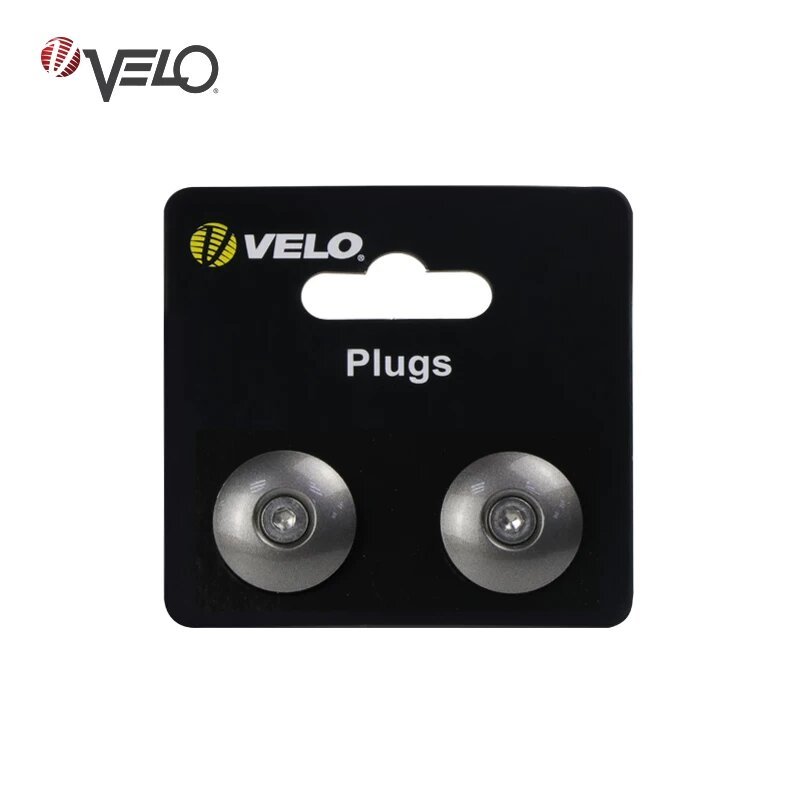 Набор заглушек для руля Velo VLP-137, пара серых для велосипедов на шоссе и фикс-гир, совместимые заглушки