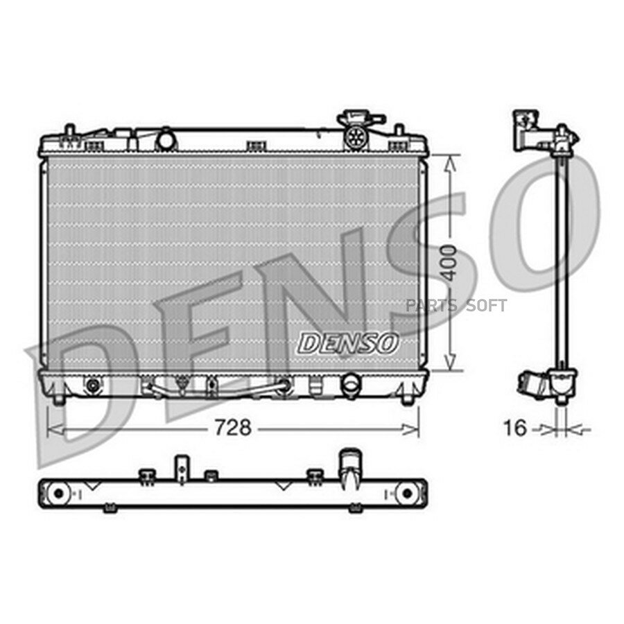 Радиатор охлаждения от официального дистрибьютора, DENSO, артикул DRM50041