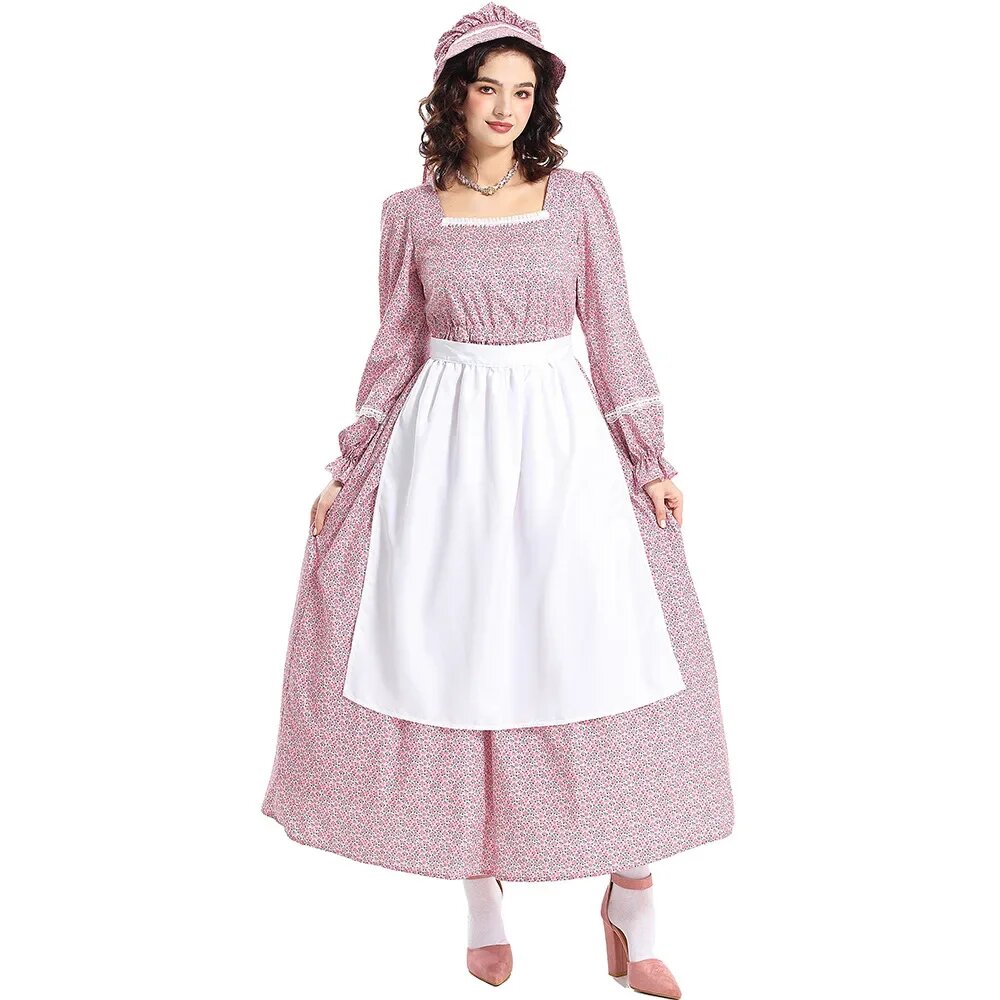 Женское винтажное платье в колониальном стиле L, Floral Dress H