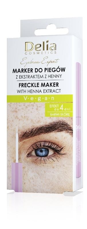 Подводка для глаз Delia Cosmetics Eyebrow Expert, маркер для веснушек с экстрактом хны, 4 мл