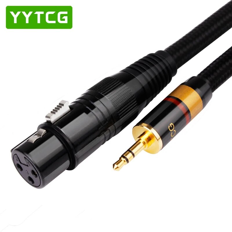 XLR кабель 3.5 мм YYTCG, черный, 0.5 м