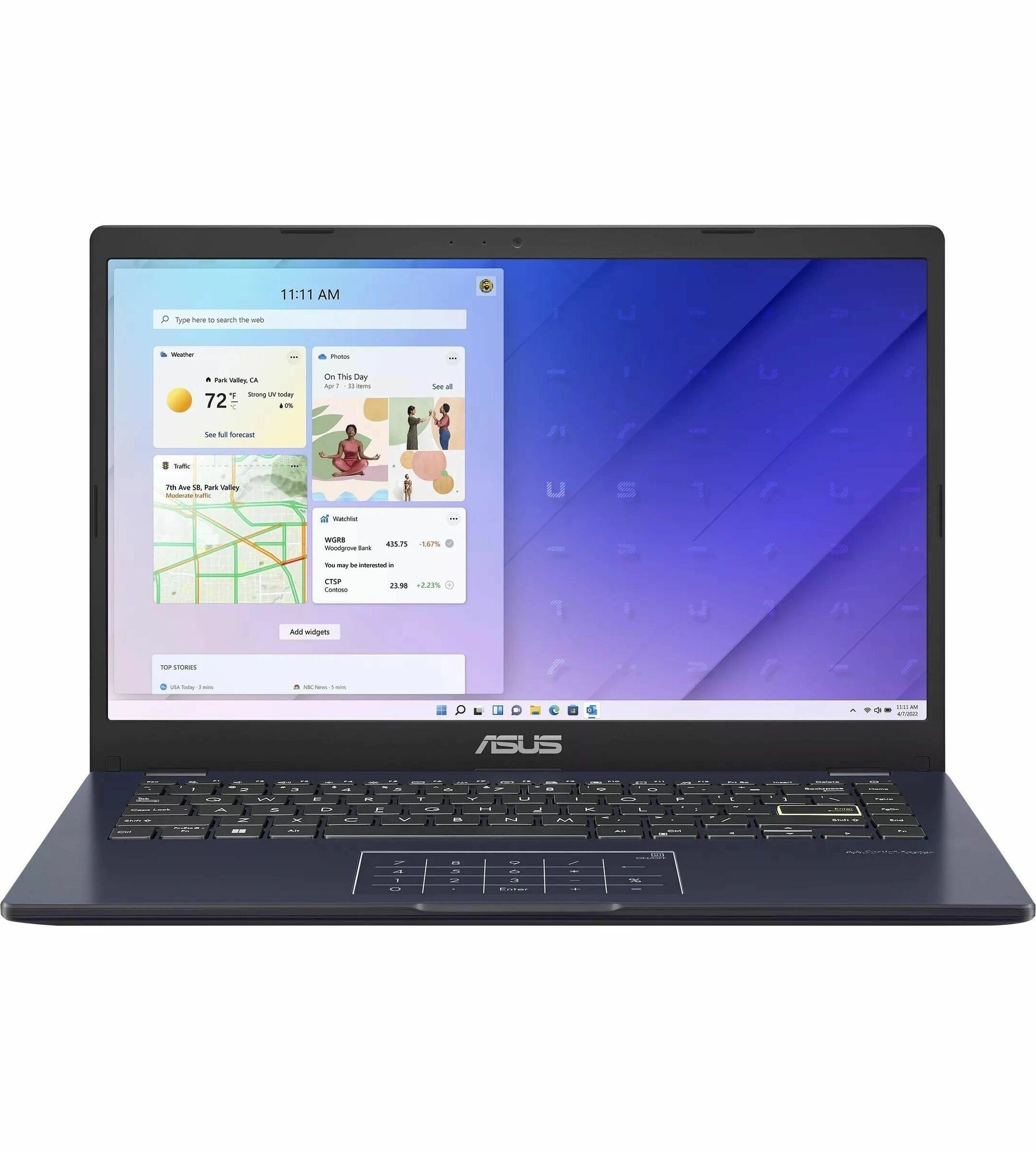 Ноутбук ASUS Vivobook Go 14 E410KA6000-0C8KXBJX10 14" (1920x1080) IPS, Intel N6000, 8GB DDR4, 256GB SSD, Intel UHD, Windows 11, black (90NB0UA5-M02970)