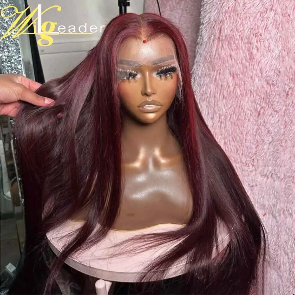 Парик из натуральных волос Deep Burgundy HD Lace Frontal 8 дюймов, 130 Density, 5x5 Closure wigs