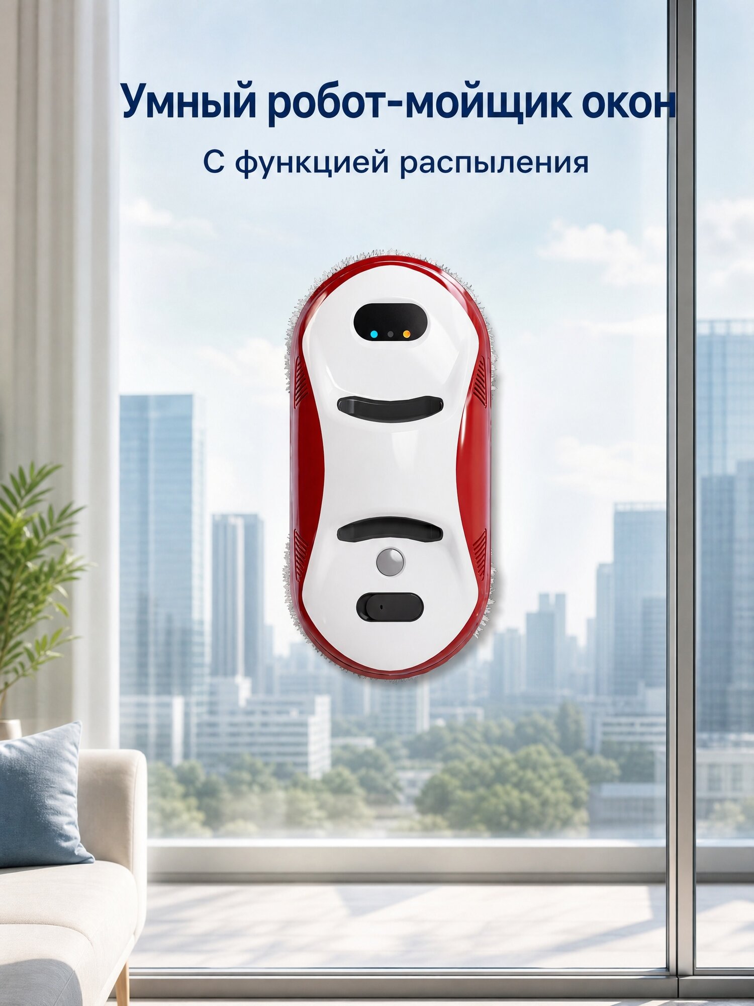Робот-мойщик окон, с функцией распыления, с 18 салфетками pусская версия