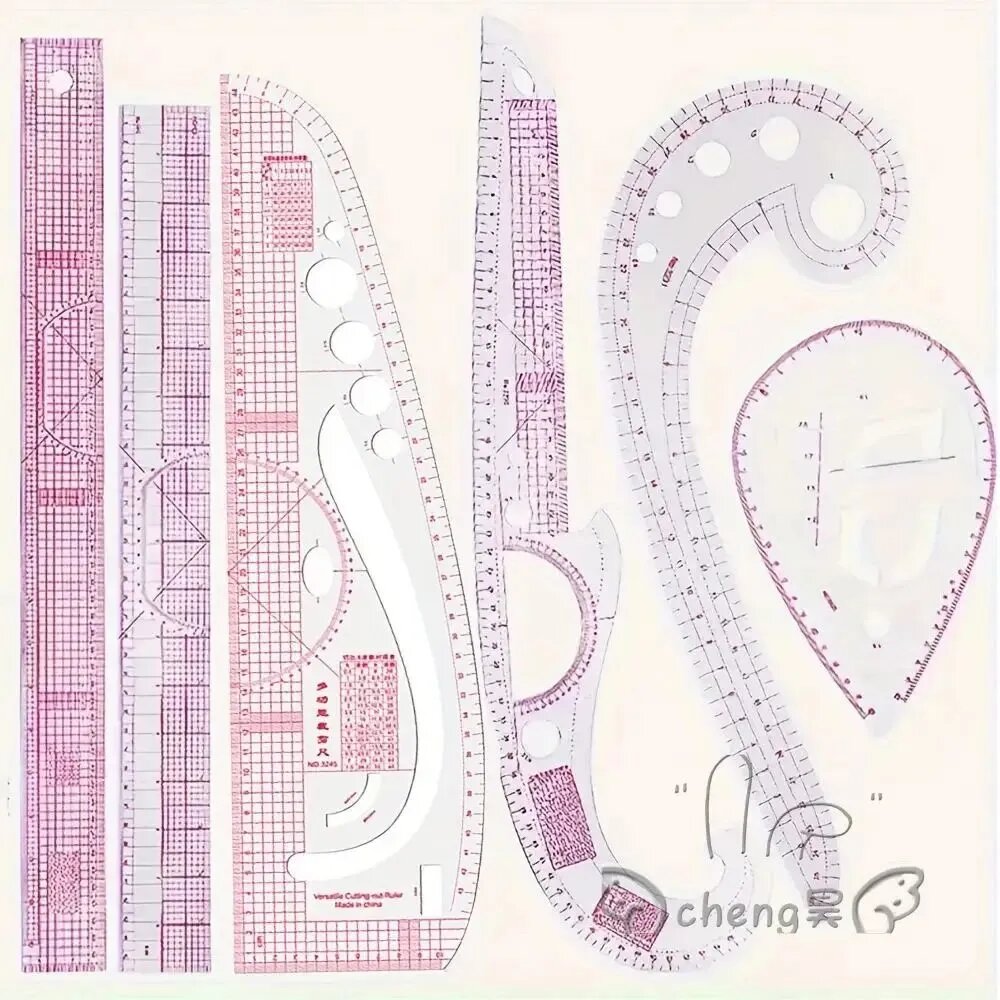 Эксклюзивный комплект лекал для шитья, 6 шт