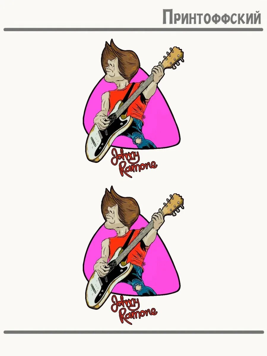 2-е (Две) Термонаклейки johnny ramone гитарист