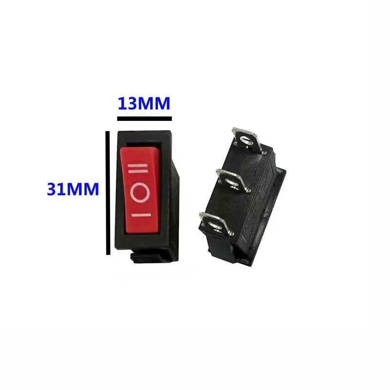 Переключатель KCD3 3-контактный с подсветкой 16А 250В / 20А 125В ON-OFF-ON no LED r