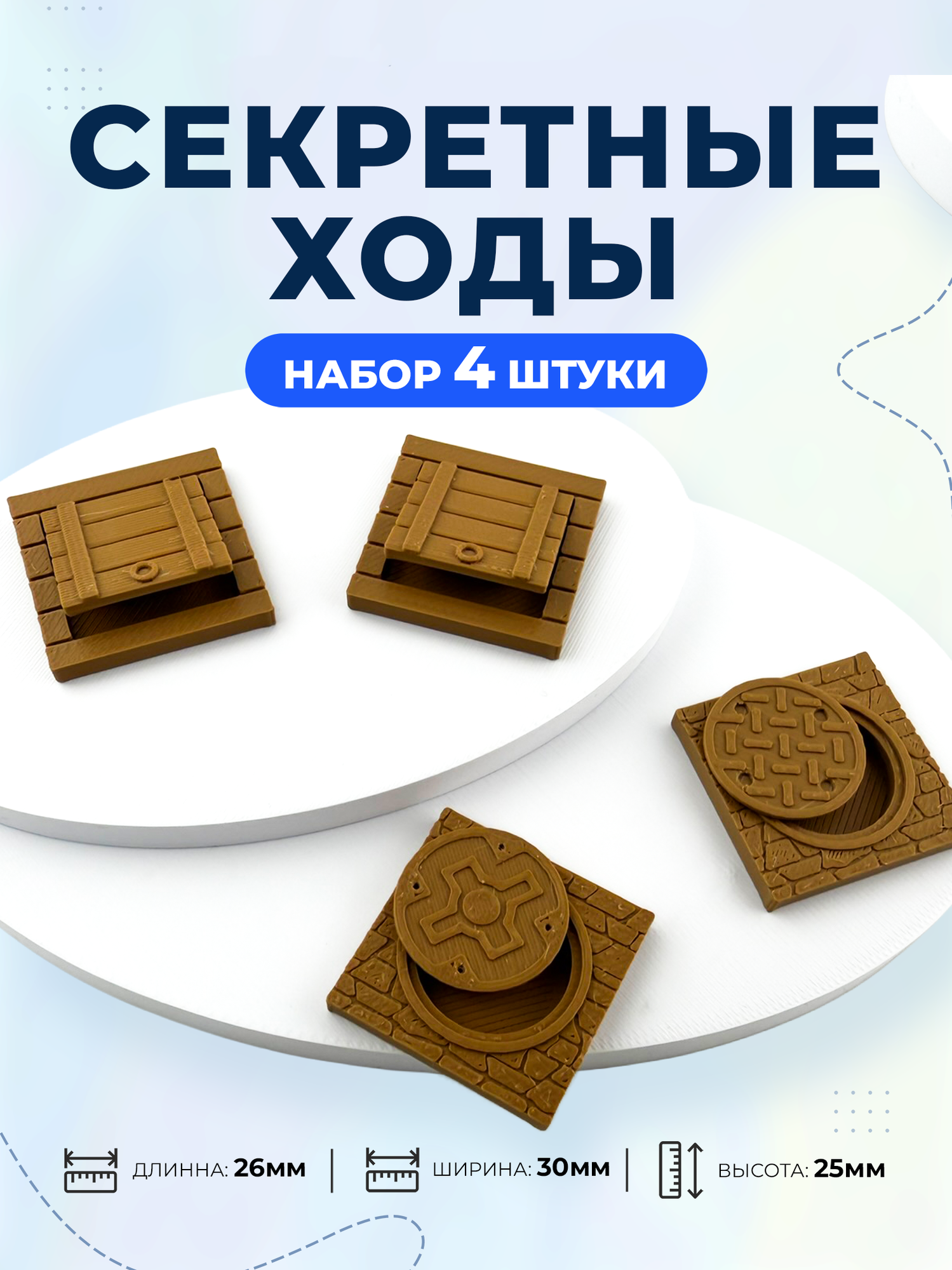 Набор секретных ходов 4 шт для настольной игры Особняки безумия Mansions of Madness