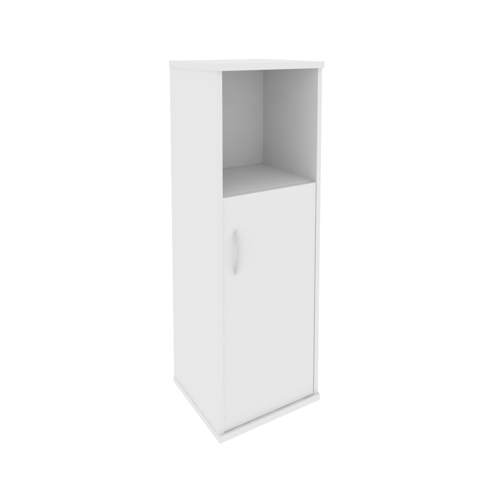 Шкаф для документов средний узкий правый (1 низкая дверь ЛДСП) Рива Riva А. СУ-2.1Пр Белый 404*365*1215