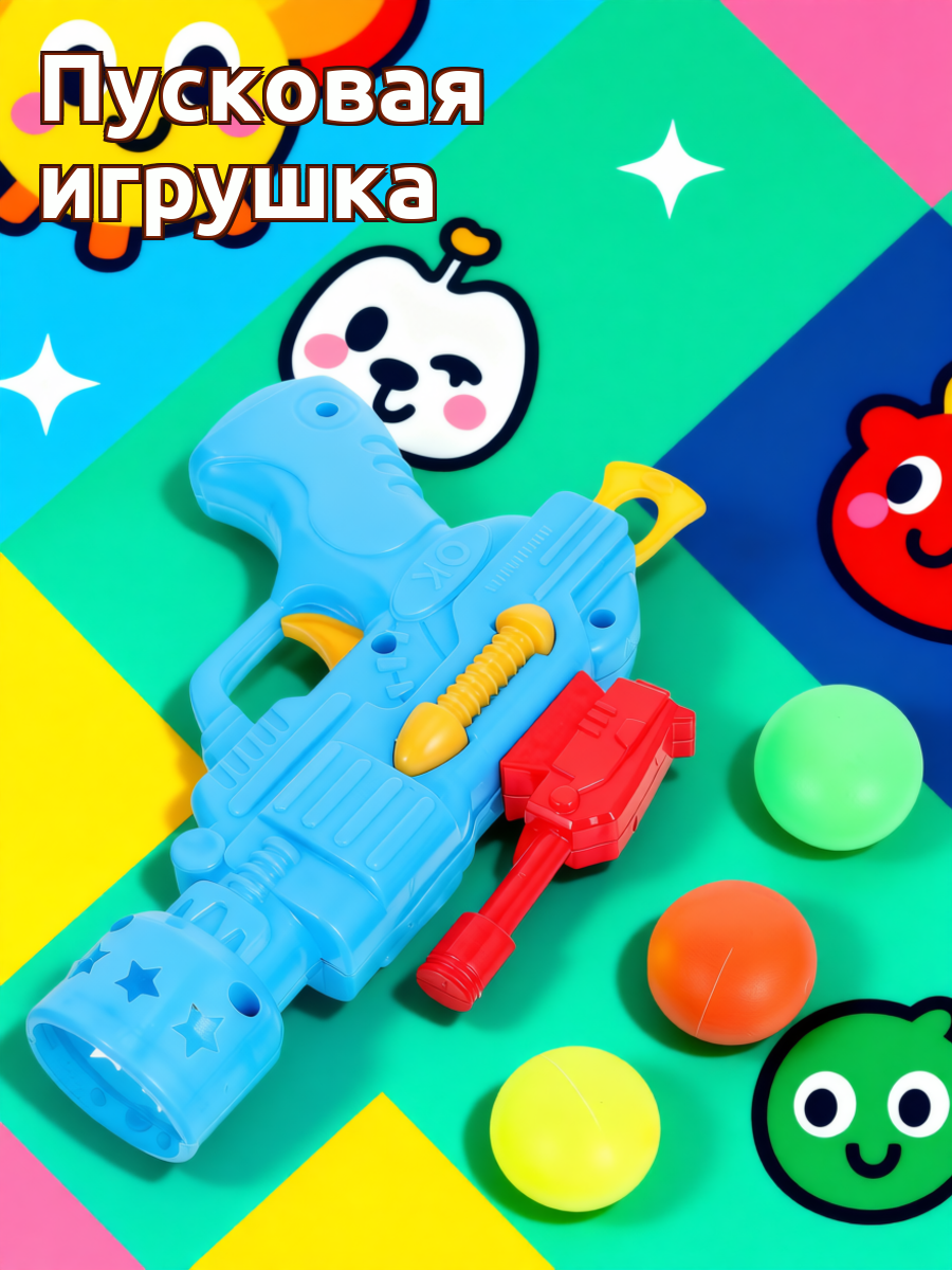 Игрушка Для Детей С Пулемётом Пинг-Понг Шариками Игровой Набор Творческий Novelty 16.00X12.00X3.50Cm