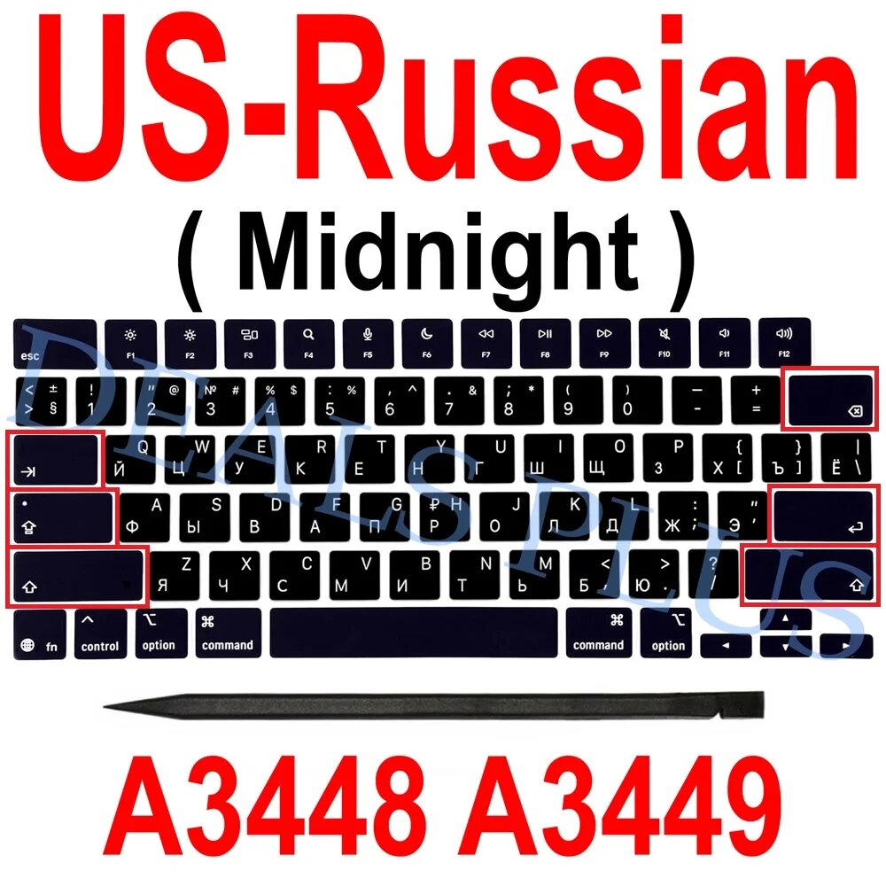 Клавиши для MacBook Air US-RU Midnight A3448 A3449