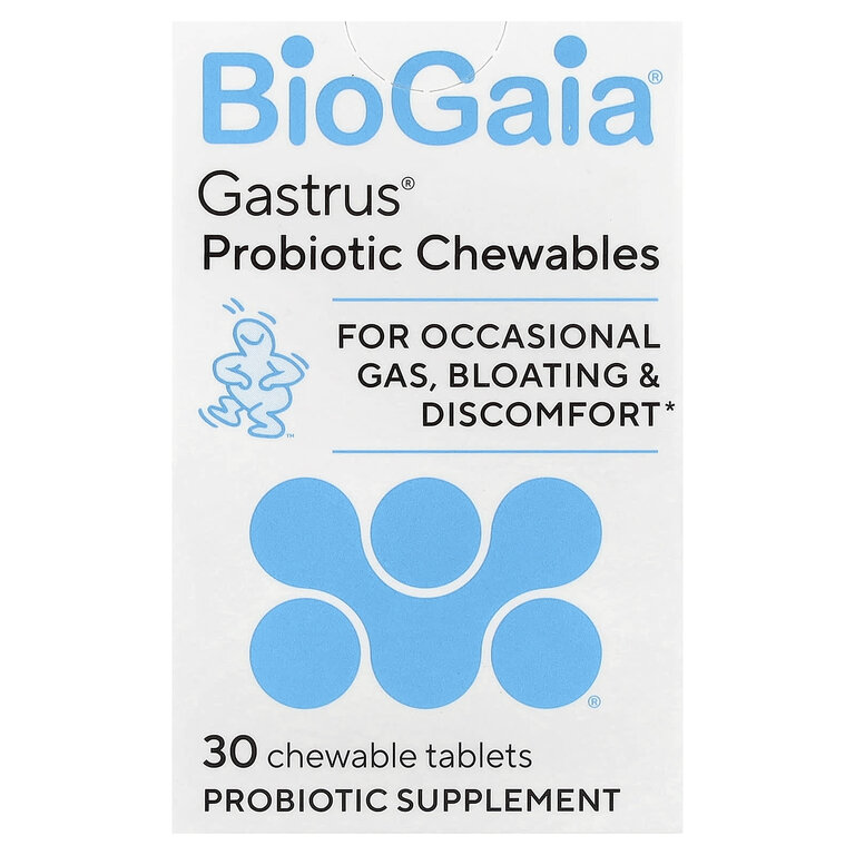 BioGaia, Gastrus, Пробиотики для оптимального здоровья кишечника, вкус мандарина, 30 таблеток