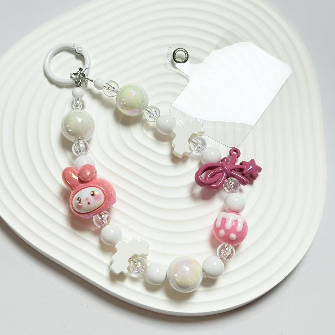 Брелок из бисера с My Melody, разноцветный, для телефона и сумки, украшение DIY, подвеска