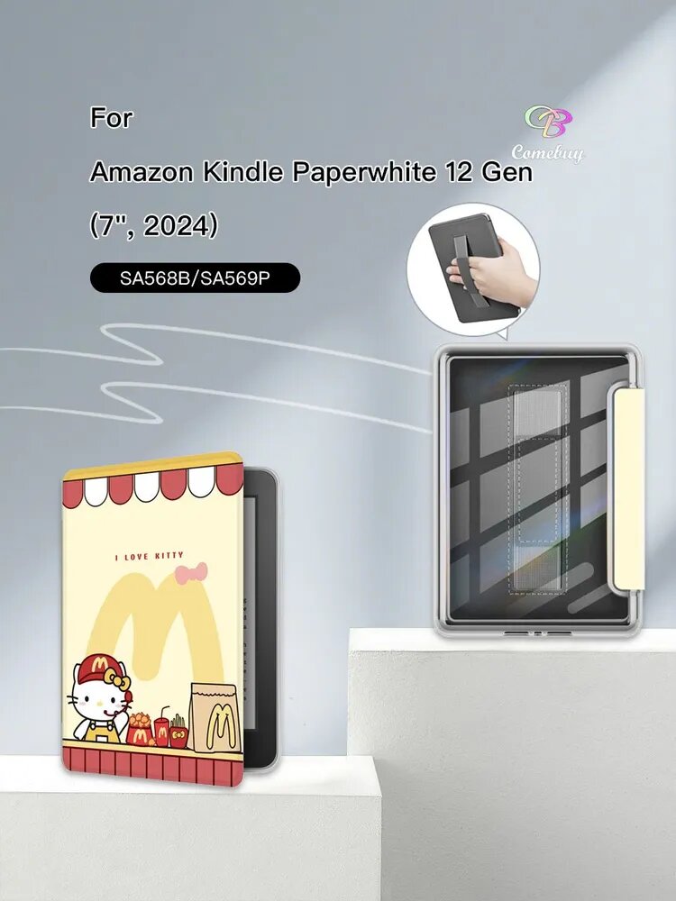 Чехол-книжка для Amazon Kindle Paperwhite12Gen(7",2024)/Kindle Colorsoft(7",2024/2025), SA568B/SA569P/SA59CP , Полиметилметакрилатный материал Можно держать в одной руке