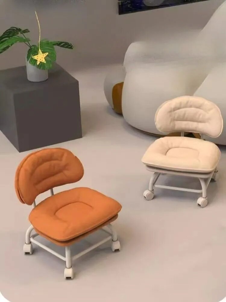 Табурет с мягким сиденьем и спинкой, orange yellow, ABS пластик, металлическое исполнение, 1200 — фото 1