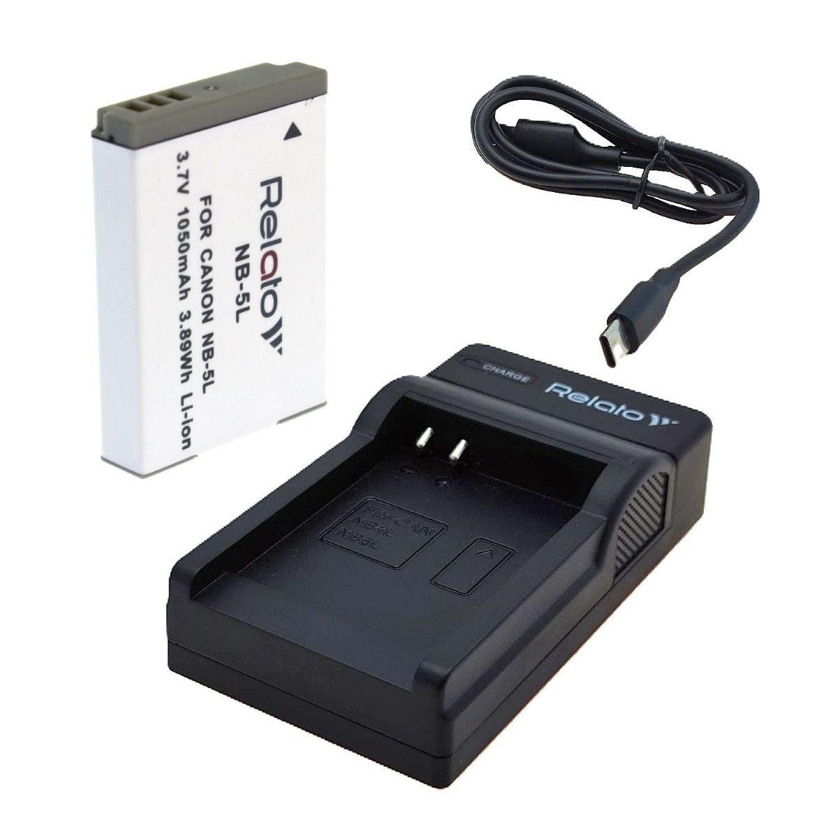 Аккумулятор Relato NB-5L + ЗУ Relato CH-P1640U/ NB5L для фотокамер Canon