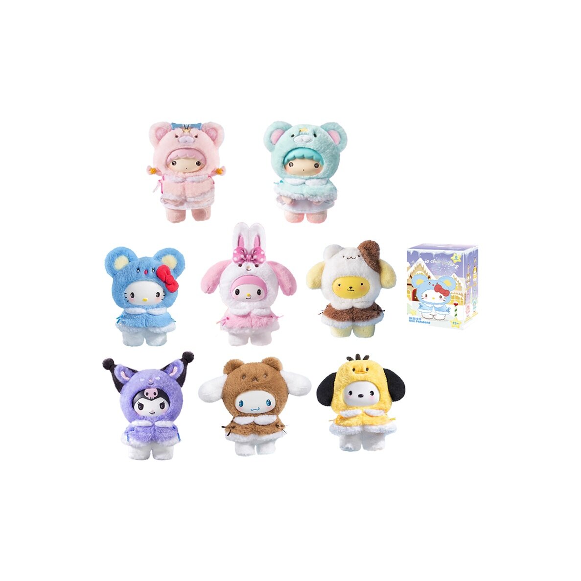 Miniso X Sanrio Little Плащ Коллекция Слепые Коробки 1 Слепая Коробка Цельная Коробка 8 Штук