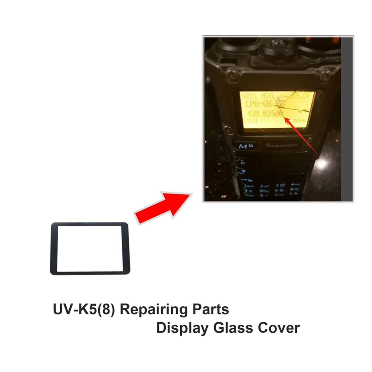 Запасные части для дисплея UV-K5(8), черный акрил