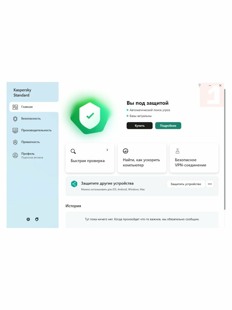 Антивирус Kaspersky Standard Russian Edition. 3 ПК на 1 год Base (Card) — фото 1