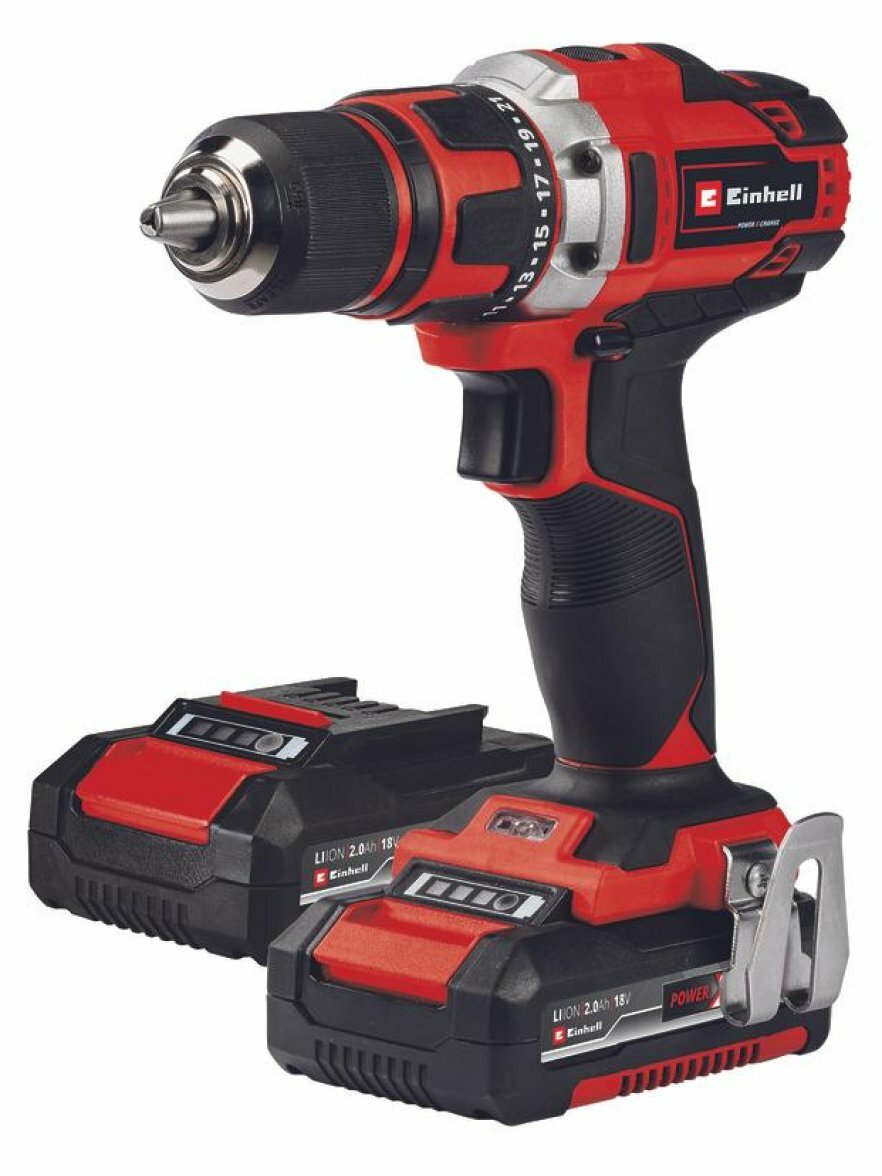 Дрель-шуруповерт аккумуляторная Einhell PXC TE-CD 18/40-1 Li, 40Нм, патрон 13мм, 2x2Ач, кейс (4514228) — фото 1
