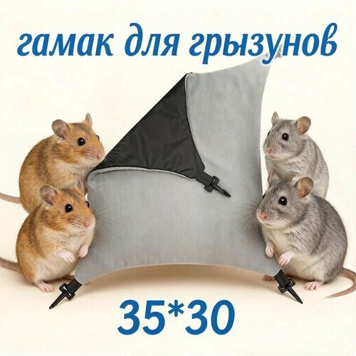 фото Гамак для грызунов и хорьков 30*35 (графит) osso