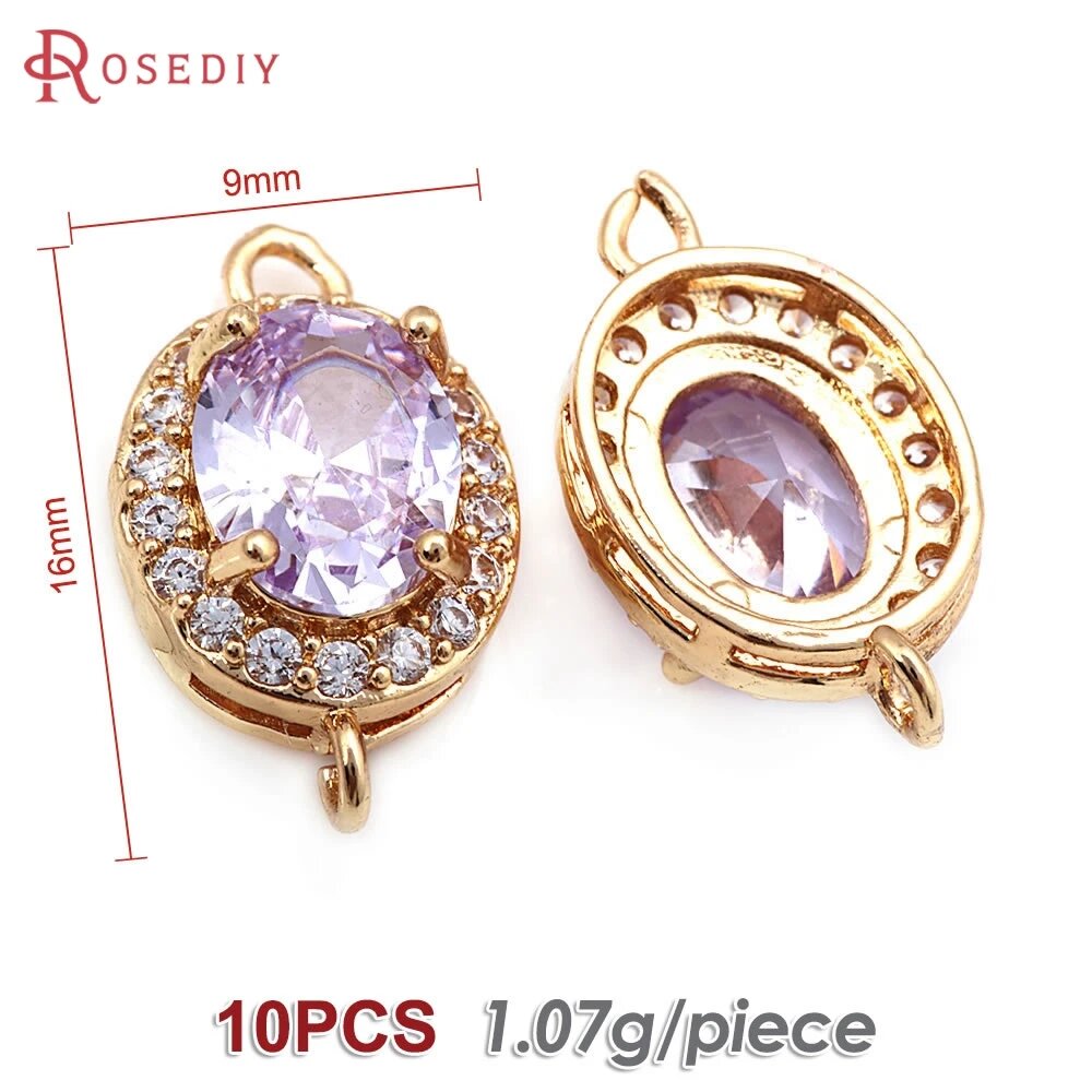 Подвески-шармы Rosediy латунь 18-каратное золото 51776-Purple