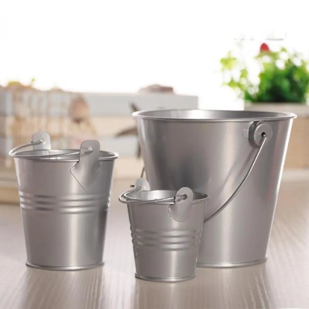 Имитационное ведро для кукольных домов Серый, Silver Large