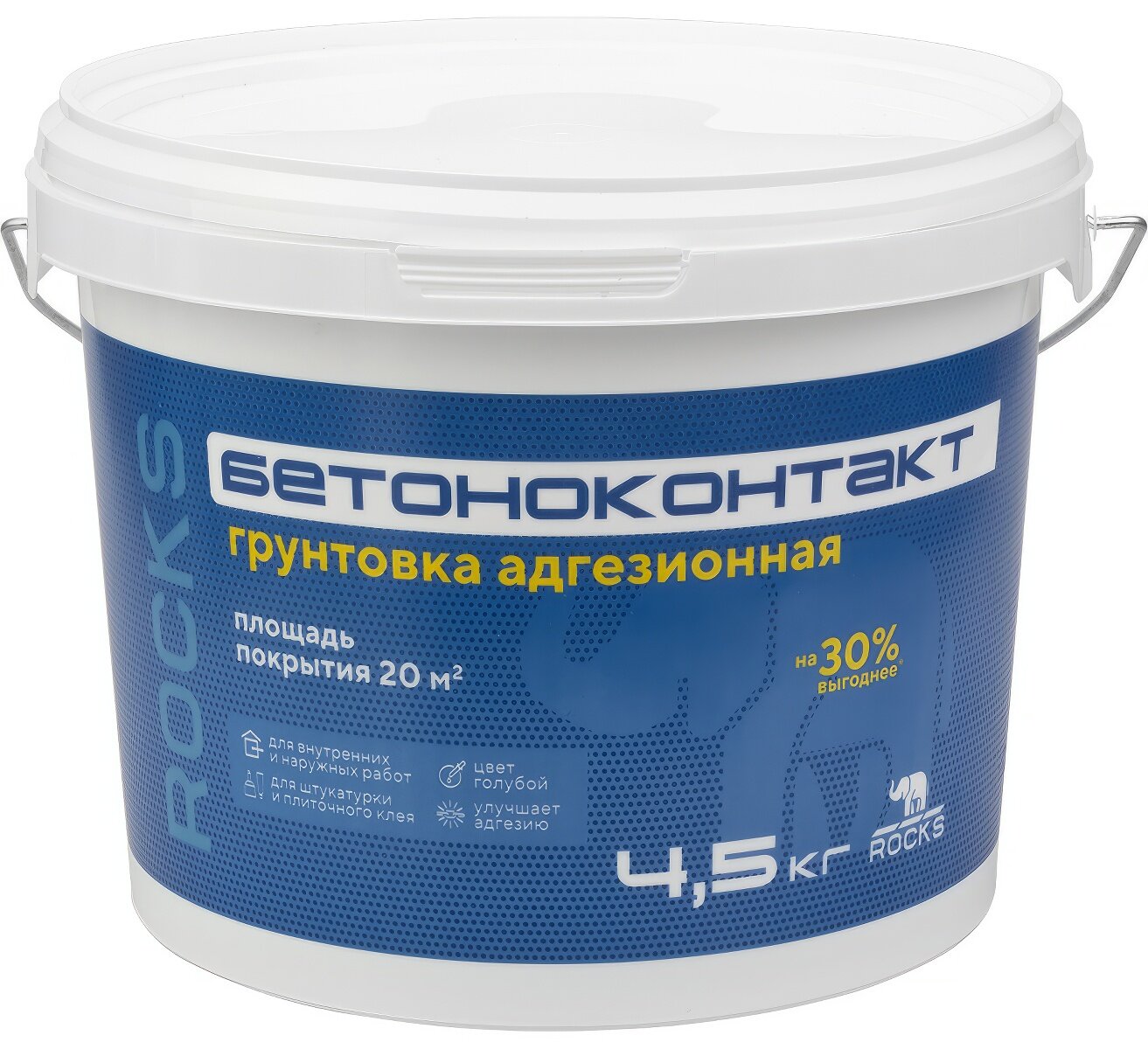 Грунтовка бетоноконтакт Rocks голубой 4,5 кг