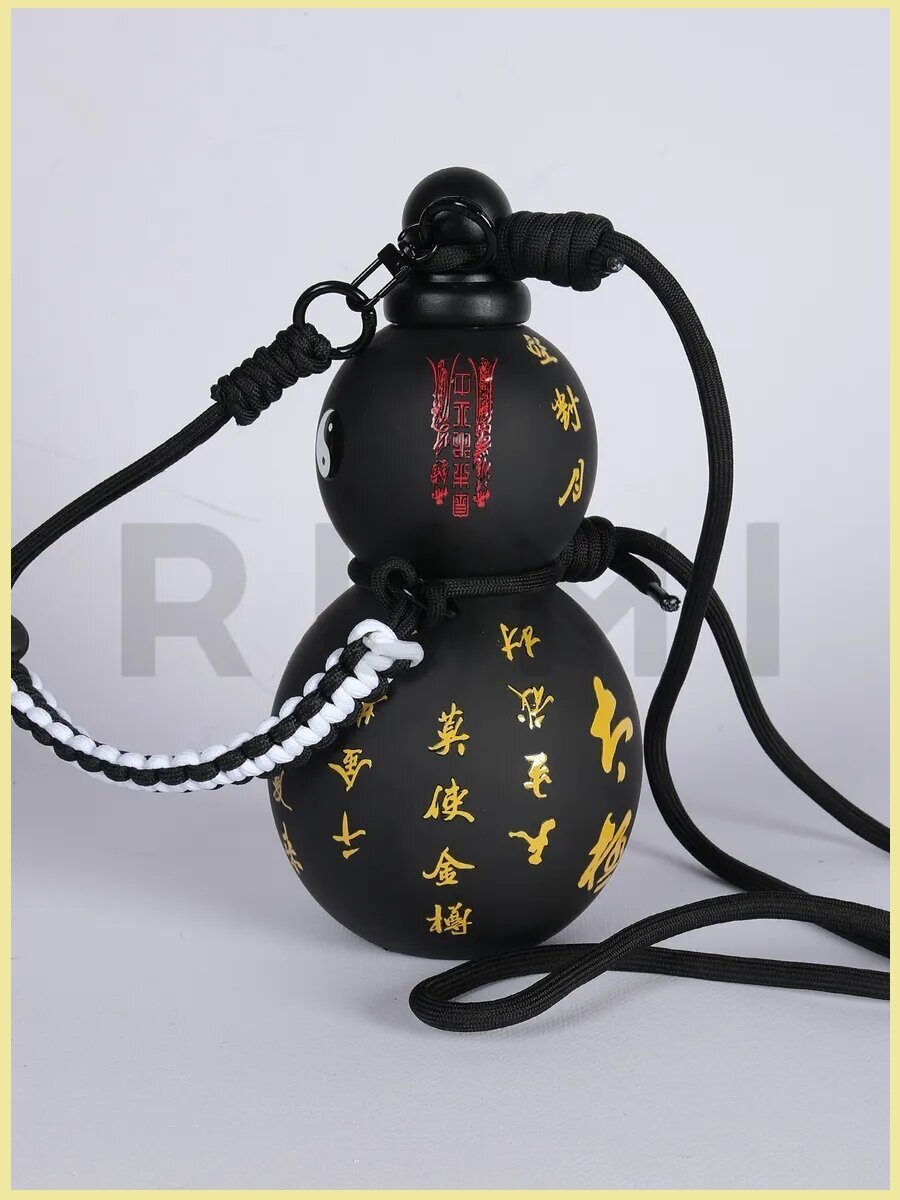 Chernyy goba s taichi, kitayskoy rukopisью, chernobelyy shnur, 100 ml, 10 cm, dekorativnyy, dlya ofisa, souvenir