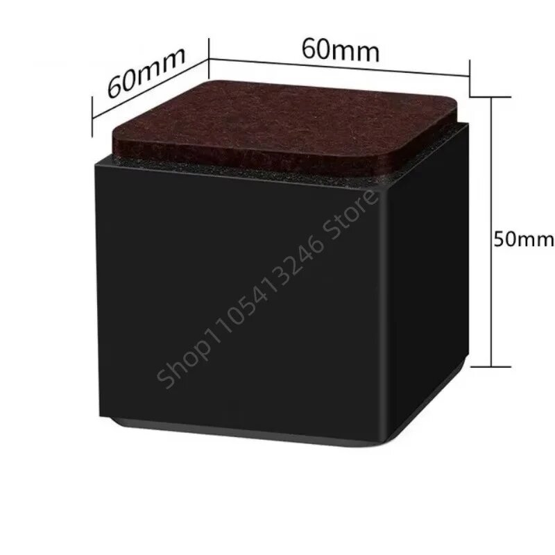 Черные подставки для мебели 60x60x50 мм