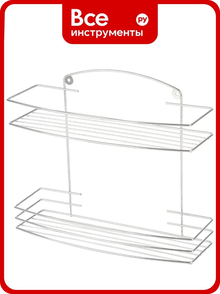 Настенная полка Рыжий кот двухъярусная Lecco 27*35*13 см хром 310863
