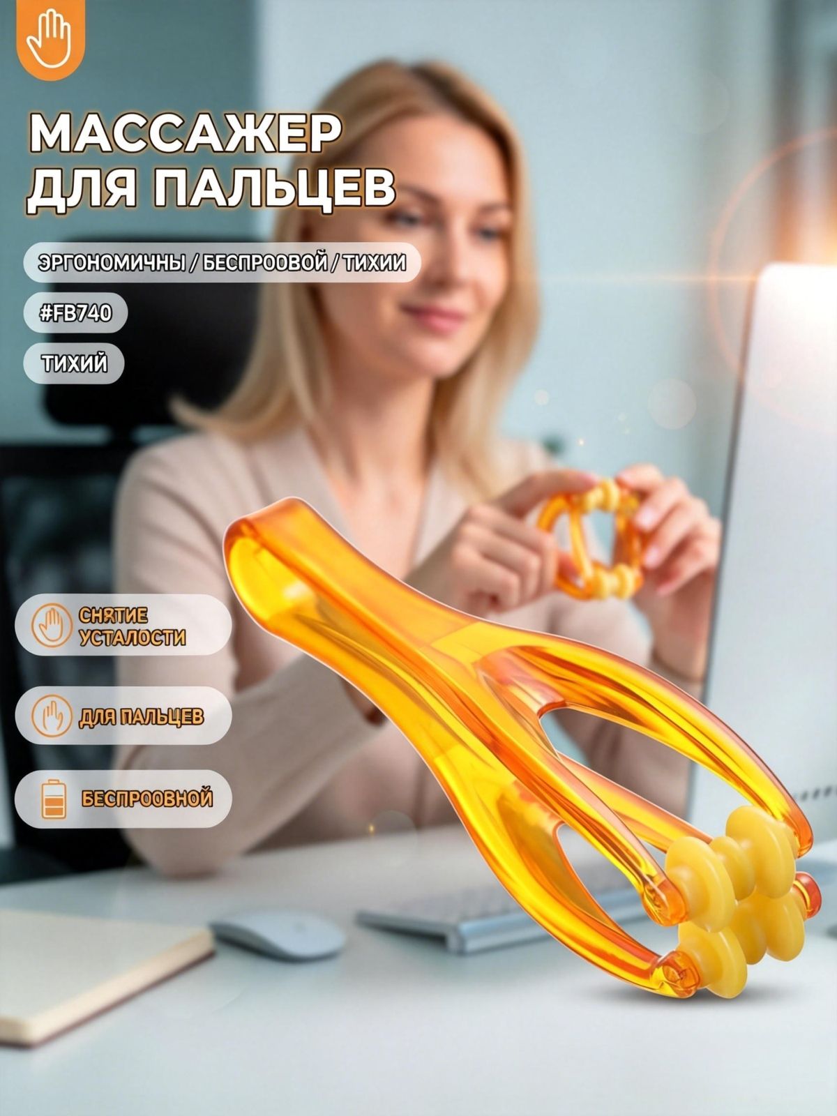 Ручной роликовый массажер для суставов пальцев