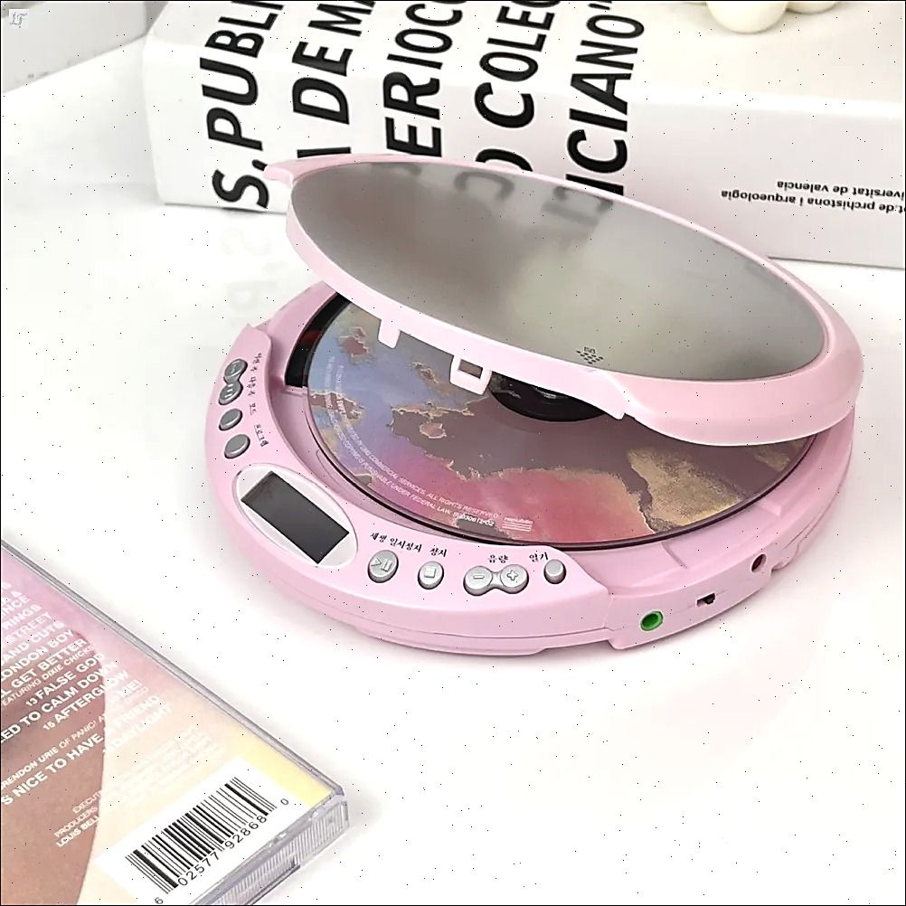 Портативный CD-плеер в формате MP3 розового цвета с одним диском