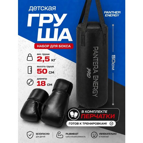 Груша боксерская PANTHER ENERGY, высота 50см, диаметр 18см, вес 2.5 кг