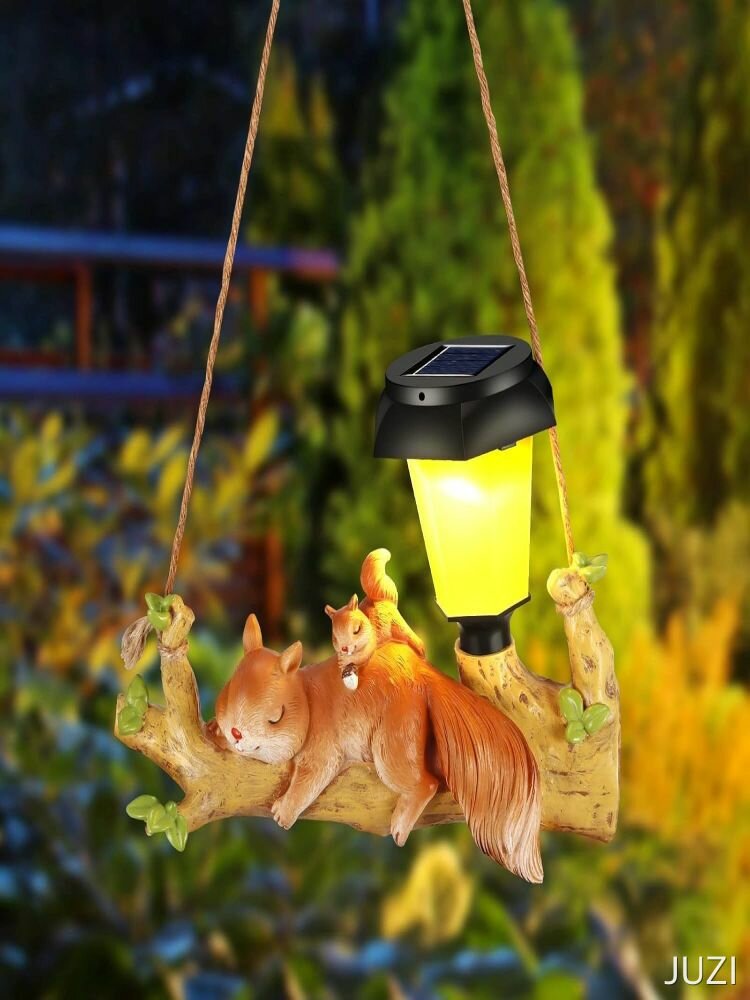 Солнечный фонарь JUZI с ежиком, с солнечной панелью, желтый свет, для сада, декоративный