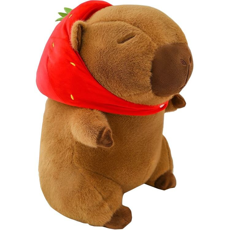 Плюшевая игрушка-антистресс унисекс AOAOXIONG Капибара клубничка, 95CM EU, Strawberry Headband Capybara