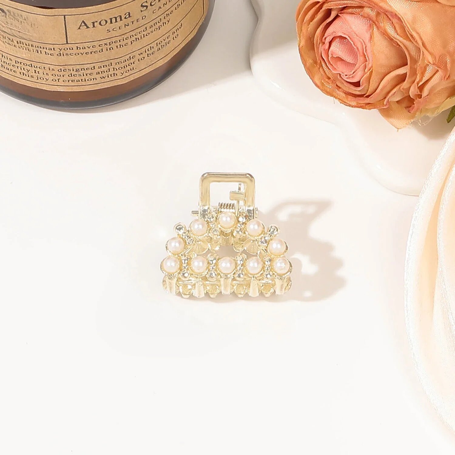 Металлические заколки-крабы с камнями 1шт zz by