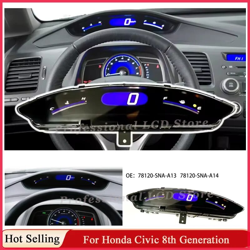 ЖК-дисплей, 8-е поколение, приборная панель для Honda Civic 8-го поколения 2006-2011, номер детали 78120-SNA-A14