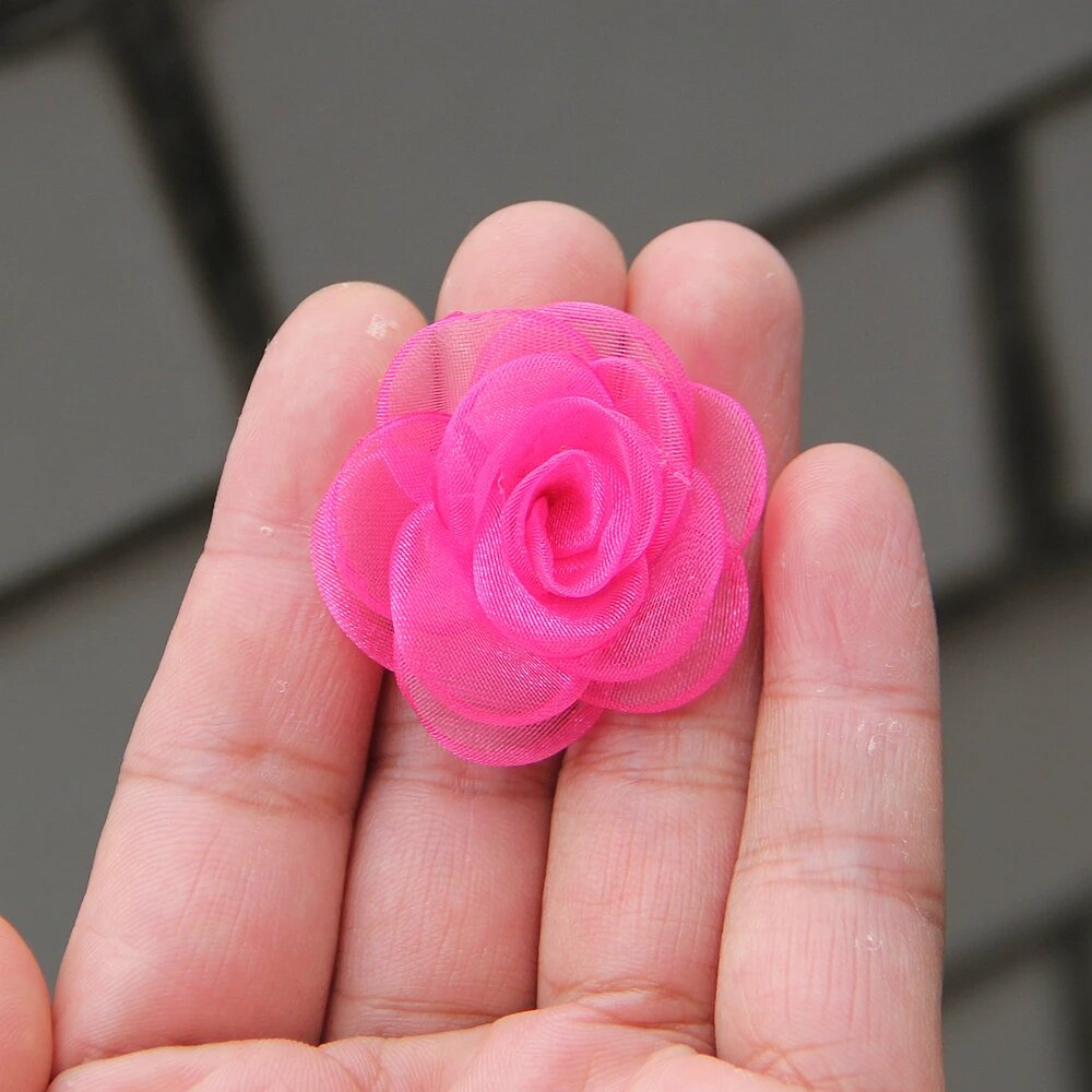 Розовая шифоновая роза для волос Fuchsia