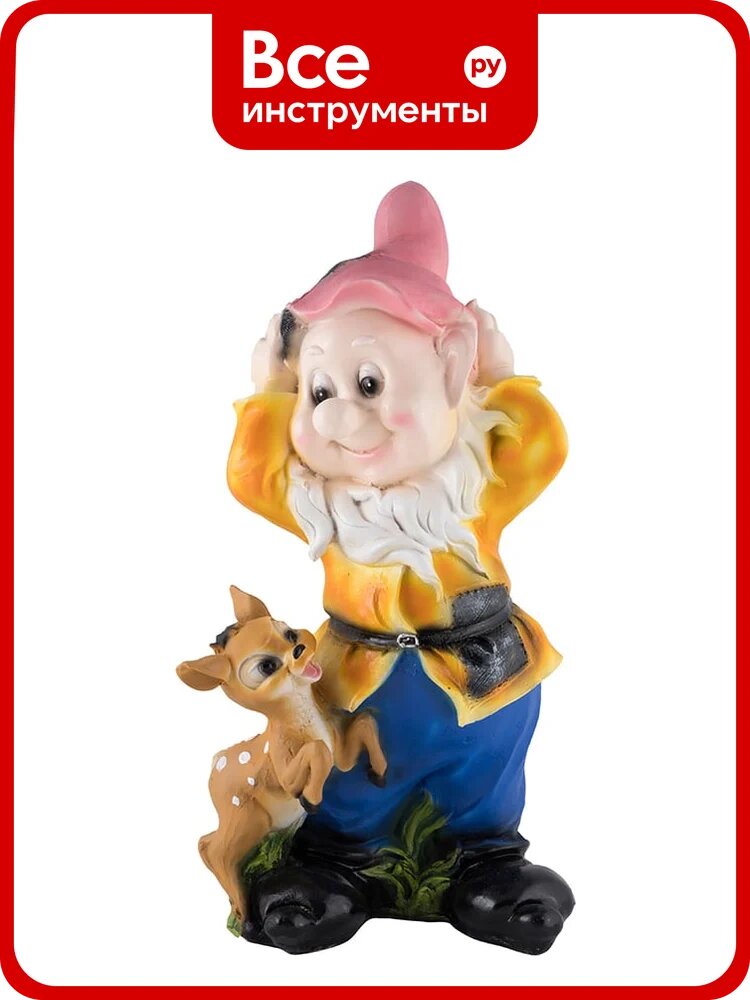 Садовая фигурка Park Гном с олененком H-50 см 169412
